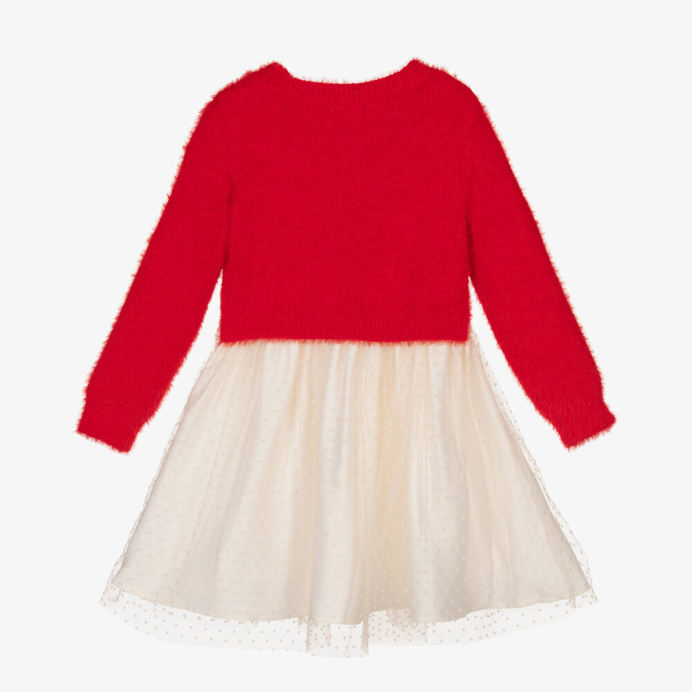 Hatley-Girls Red & Ivory Reindeer Dress | Childrensalon Outlet