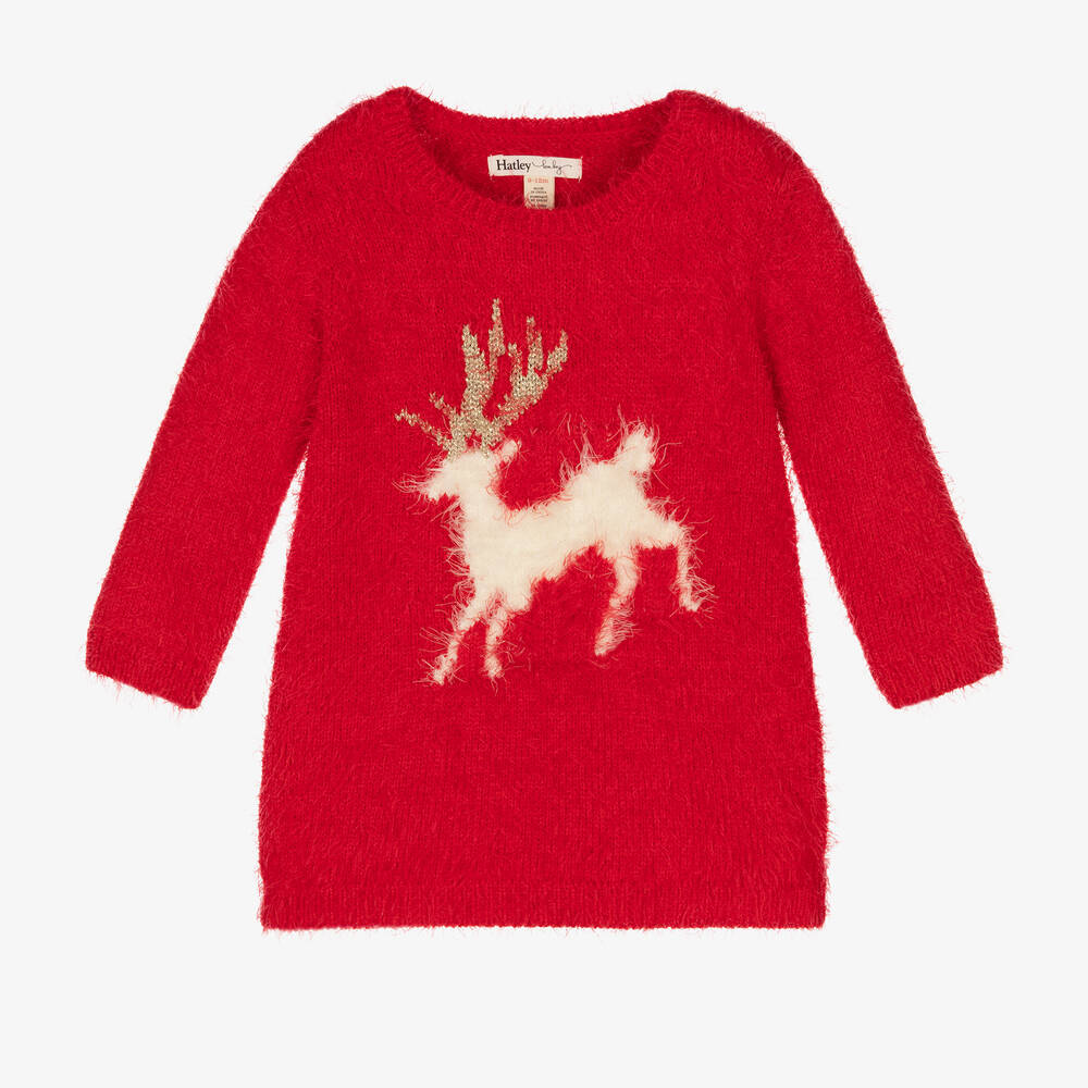 Hatley - Girls Red Reindeer Dress | Childrensalon