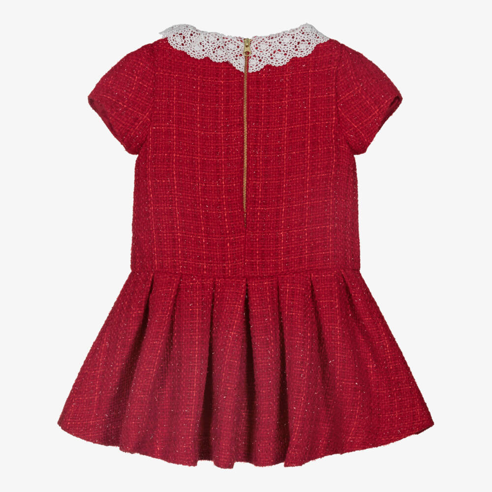 Hatley-Girls Red Shimmer Tweed Dress | Childrensalon Outlet