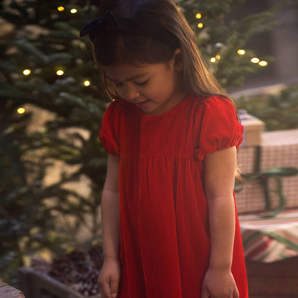 Hatley-فستان مخمل لون أحمر أطفال بناتي | Childrensalon Outlet