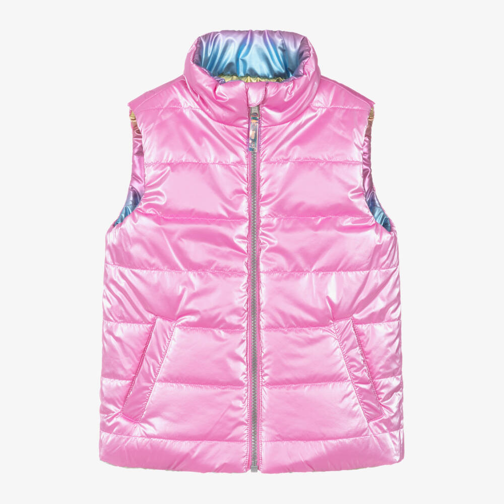 Hatley-Girls Reversible Pink Rainbow Vest | Childrensalon Outlet