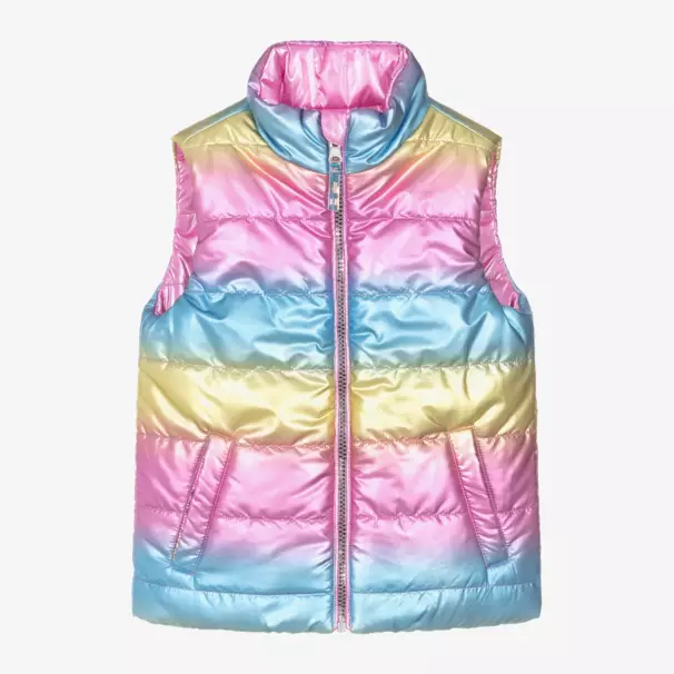 Hatley-Girls Reversible Pink Rainbow Vest | Childrensalon Outlet