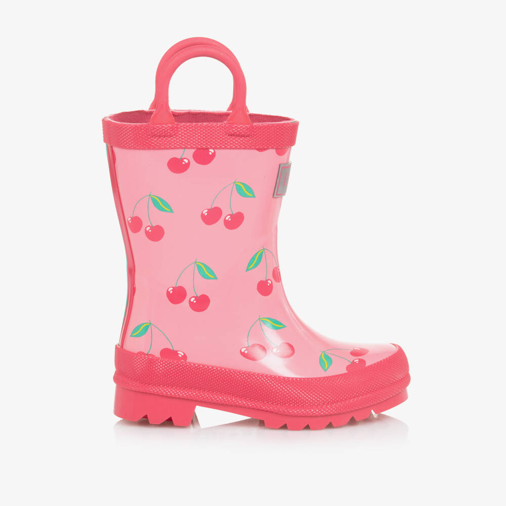 Hatley-Girls Rosy Cherry Splash Boots | Childrensalon Outlet