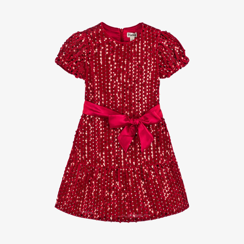 Hatley-Girls Scarlet Velour Sequin Dress | Childrensalon Outlet