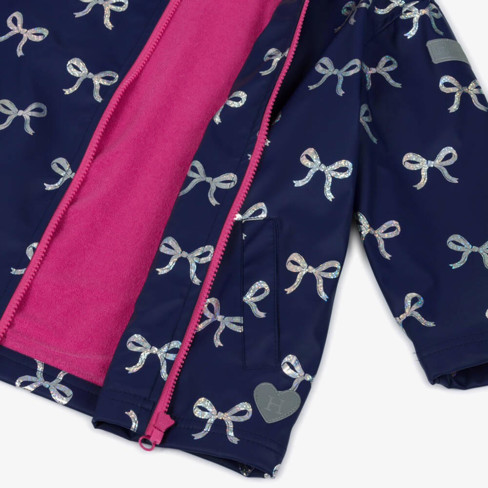 Hatley-Блестящий плащ с бантом синий для девочек | Childrensalon Outlet