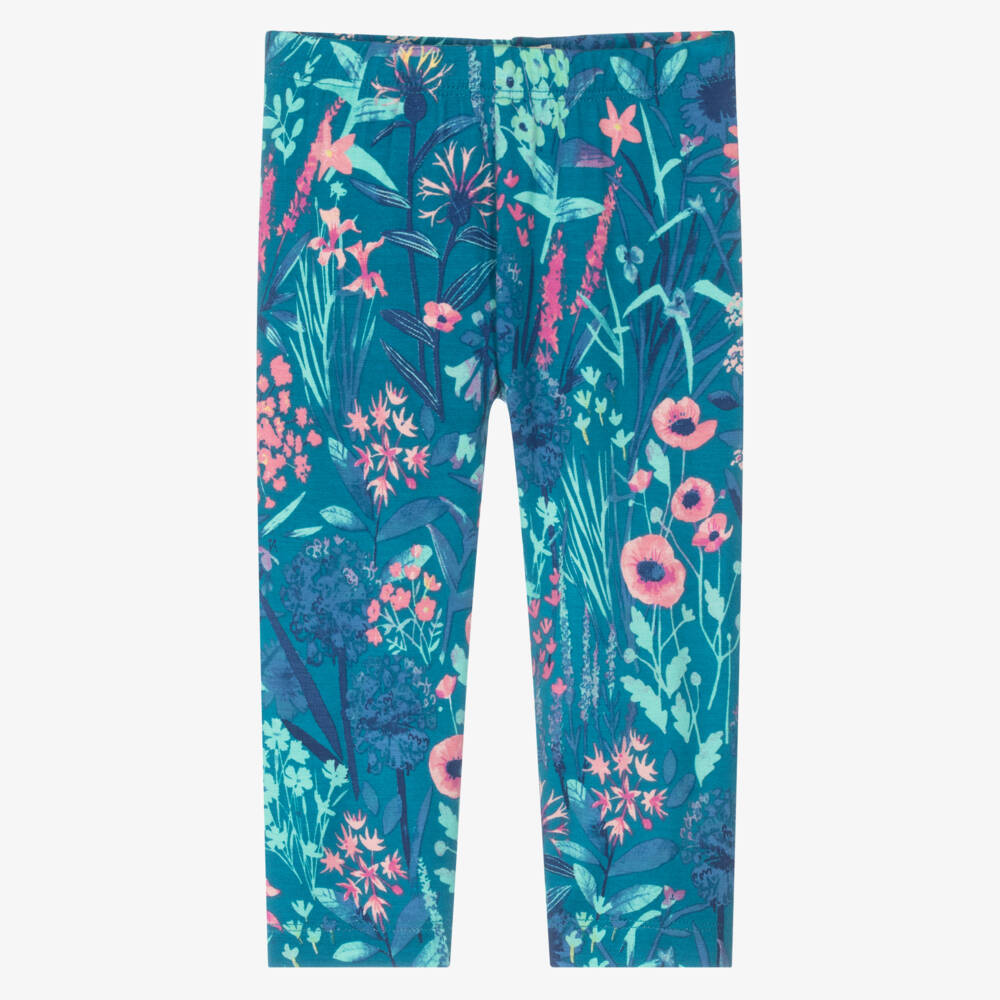Hatley-Girls Soft Blue Wildflower Leggings | Childrensalon Outlet
