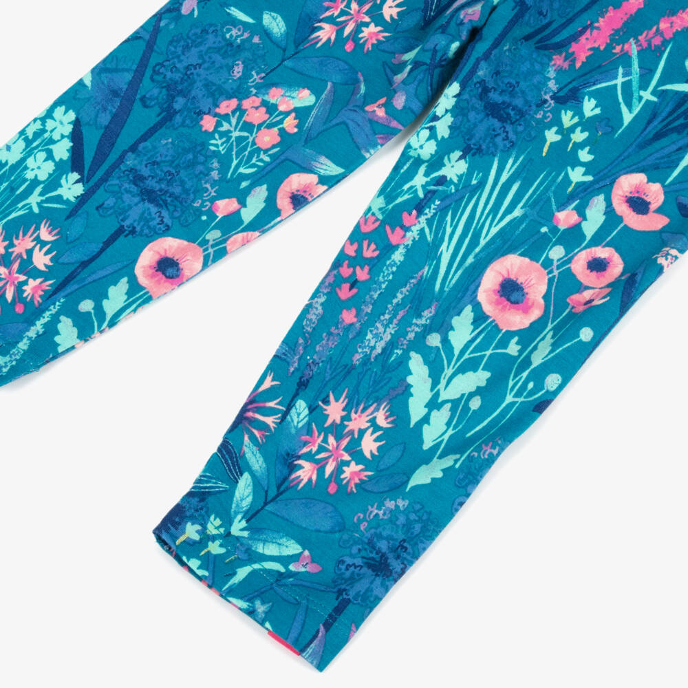 Hatley-Girls Soft Blue Wildflower Leggings | Childrensalon Outlet