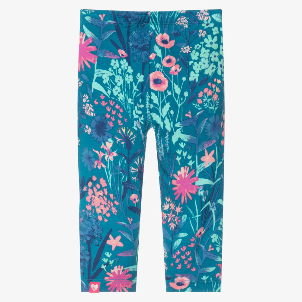 Hatley-Girls Soft Blue Wildflower Leggings | Childrensalon Outlet