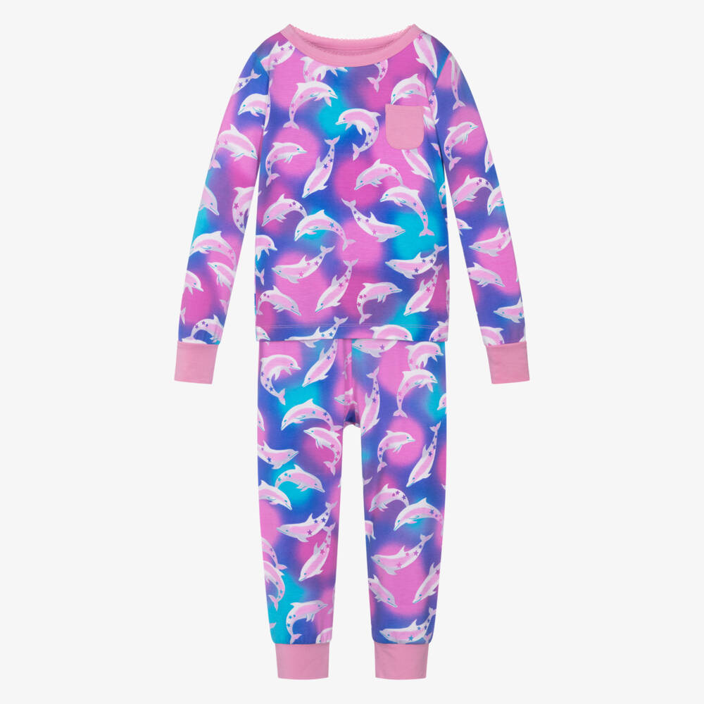 Hatley-ملابس نوم ناعمة للبنات باللون الوردي مع رسمة دلفين | Childrensalon Outlet