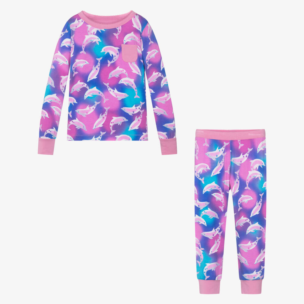 Hatley-ملابس نوم ناعمة للبنات باللون الوردي مع رسمة دلفين | Childrensalon Outlet