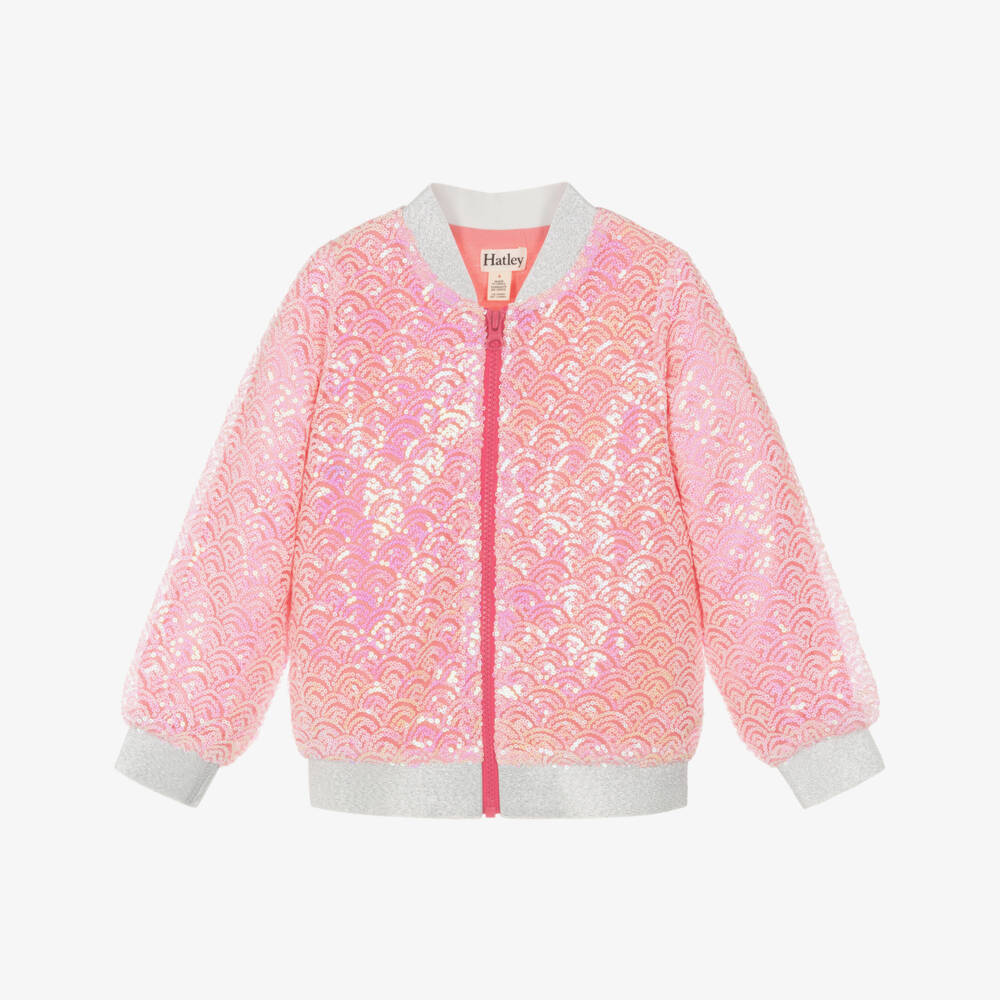Hatley-Блестящий розовый бомбер с пайетками для девочек | Childrensalon Outlet