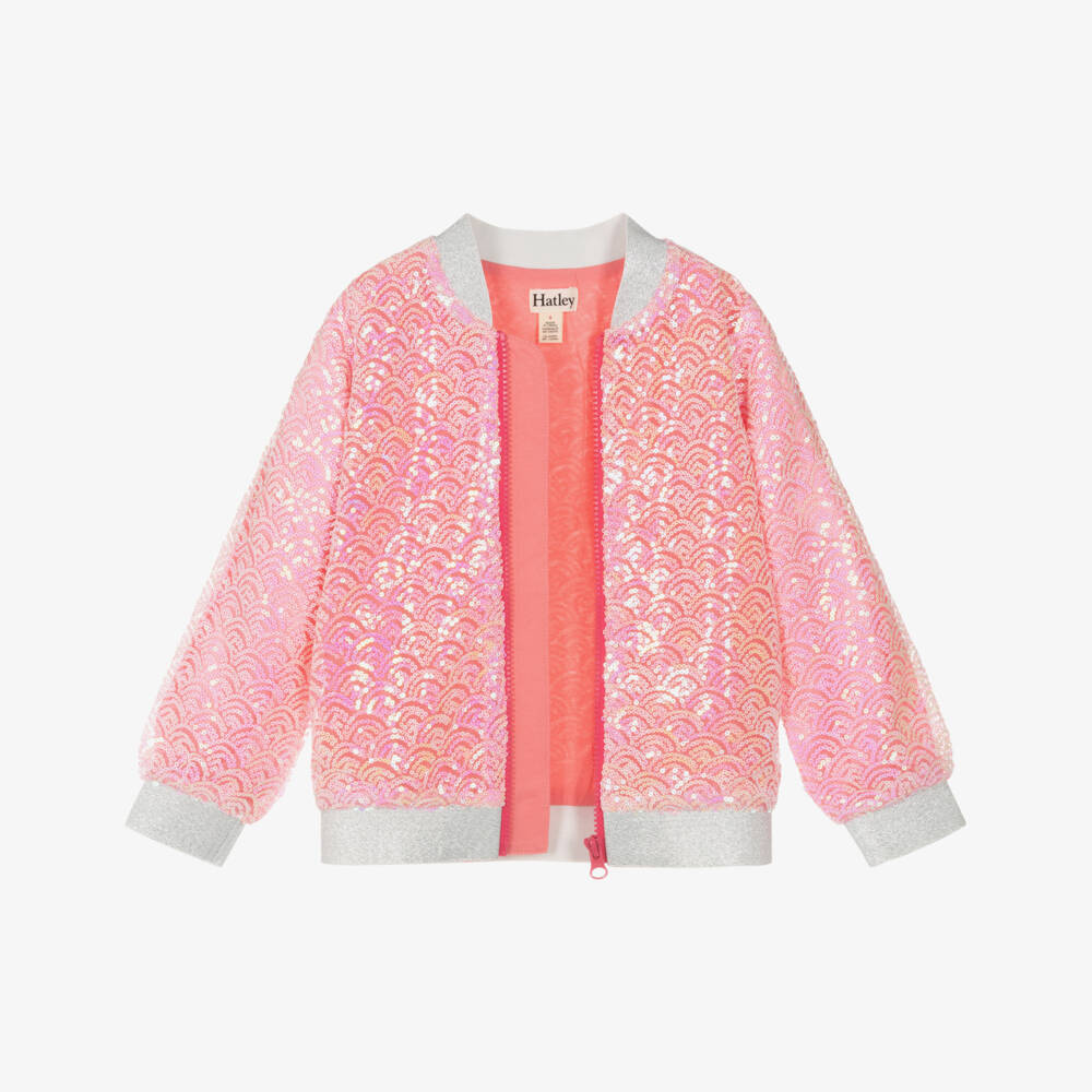Hatley-Girls Sparkling Pink Sequin Bomber | Childrensalon Outlet