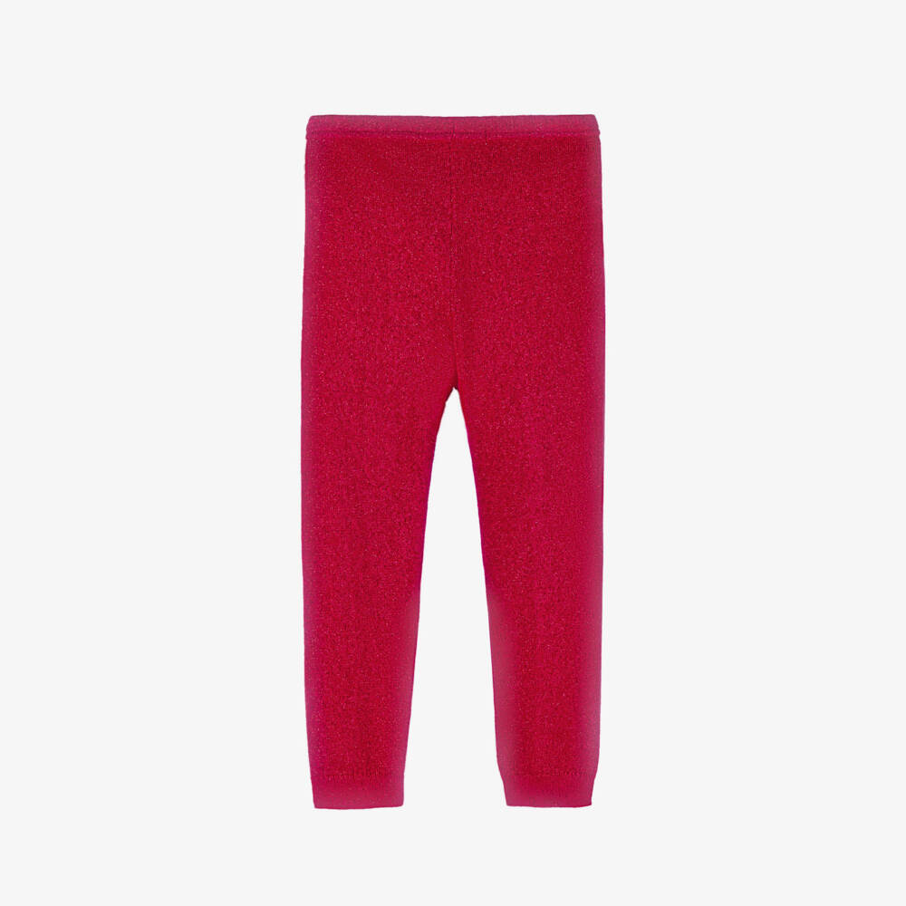 Hatley-Girls Sparkling Red Knit Leggings | Childrensalon Outlet