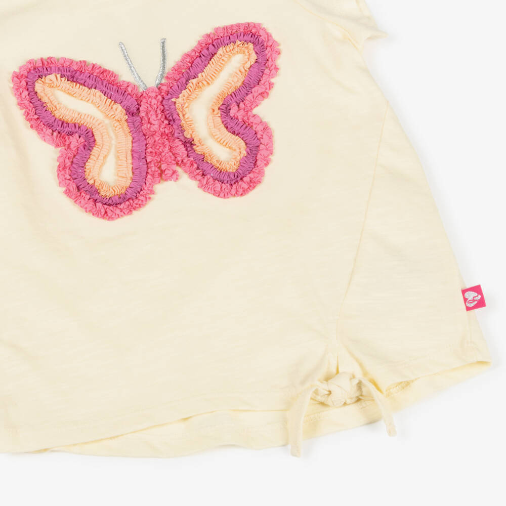 Hatley-Girls Sunshine Tee with Pink 3D Flutter | Childrensalon Outlet