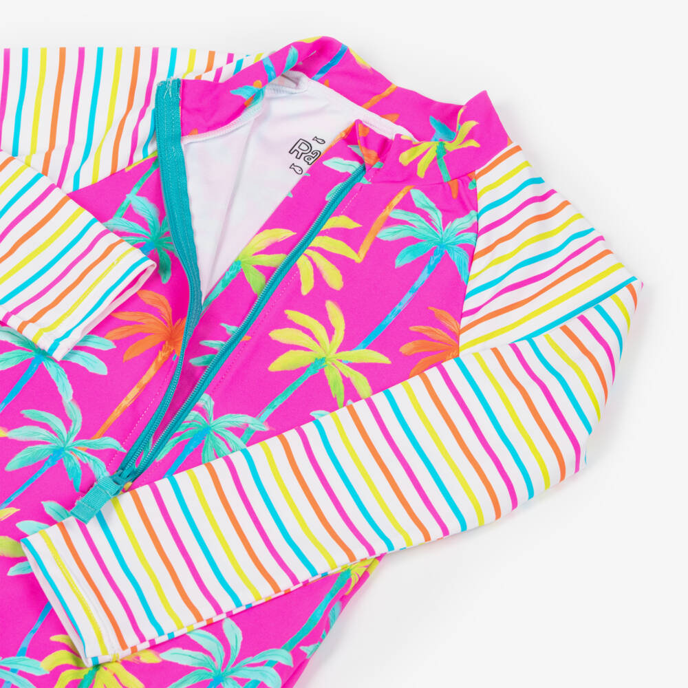 Hatley-بدلة سباحة وردية استوائية للبنات مع حماية من الأشعة فوق البنفسجية | Childrensalon Outlet
