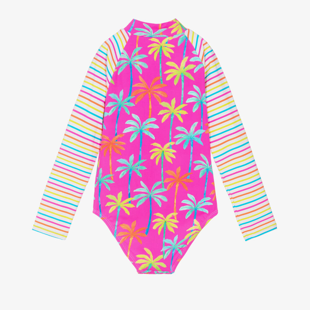 Hatley-بدلة سباحة وردية استوائية للبنات مع حماية من الأشعة فوق البنفسجية | Childrensalon Outlet