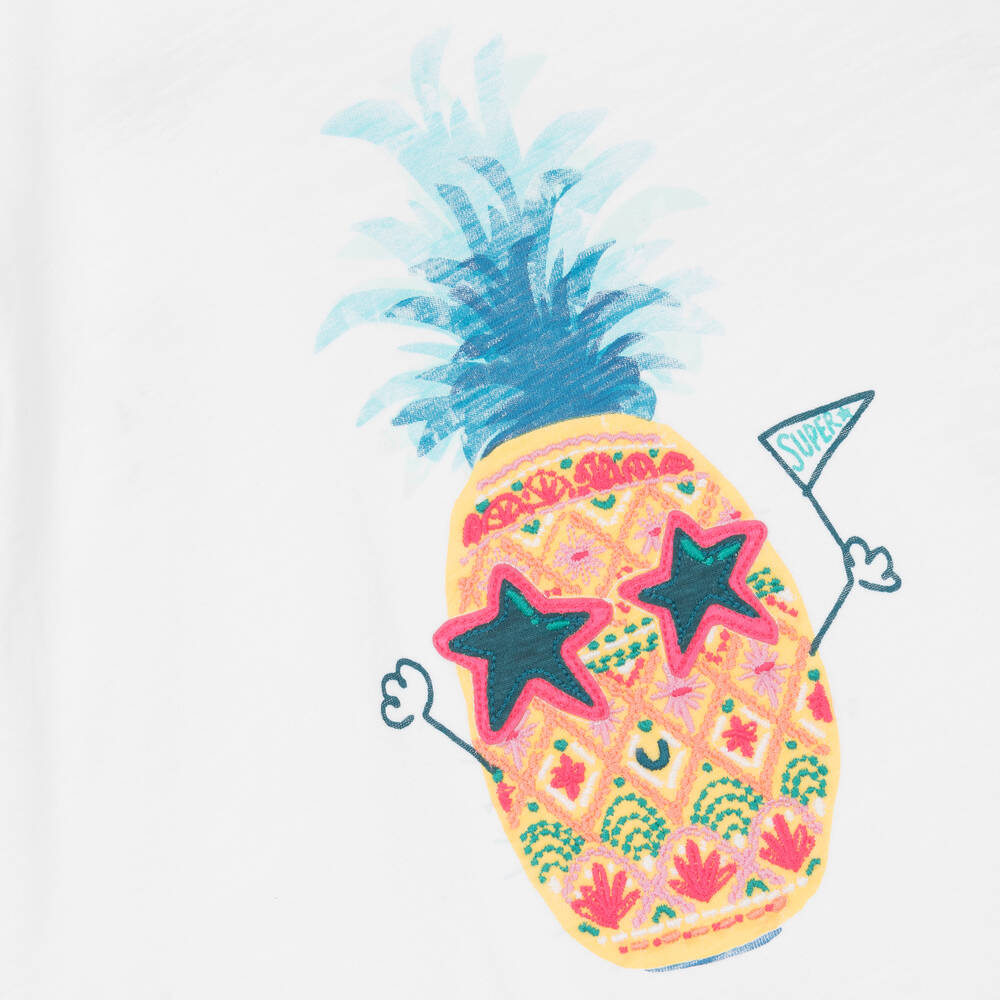 Hatley-تيشيرت قطن لون أبيض للبنات | Childrensalon Outlet