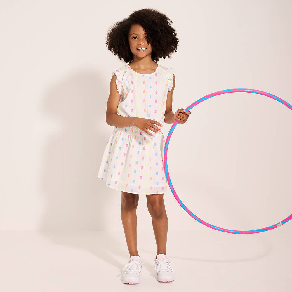 Hatley-فستان قطن فوال منقط لون أبيض | Childrensalon Outlet