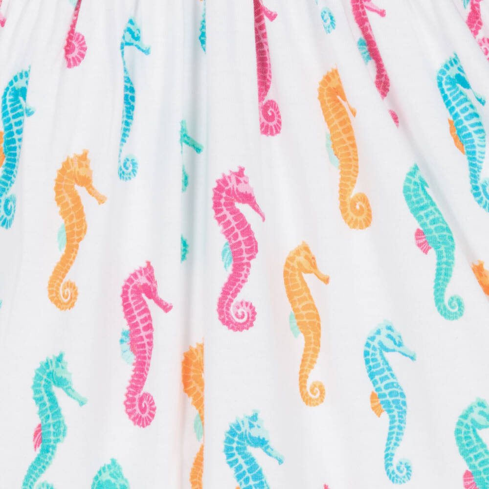 Hatley-Girls White Cotton Seahorse Dress | Childrensalon Outlet