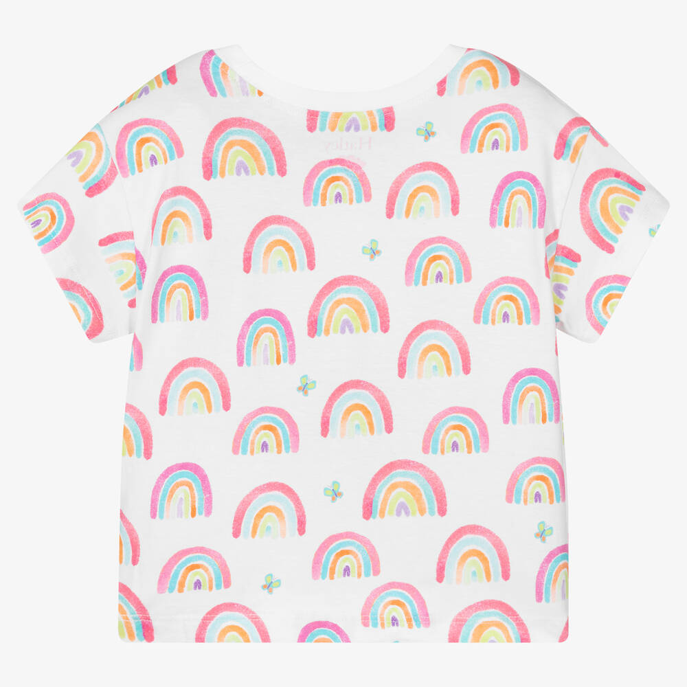 Hatley-Girls White Cotton T-Shirt | Childrensalon Outlet