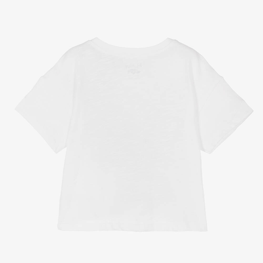 Hatley-تيشيرت قطن مطرز لون أبيض للبنات | Childrensalon Outlet