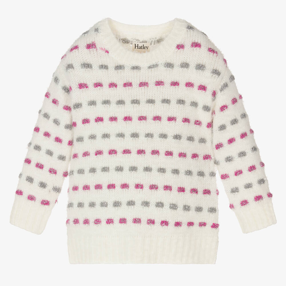 Hatley - Weißer flauschiger Pullover für Mädchen | Childrensalon