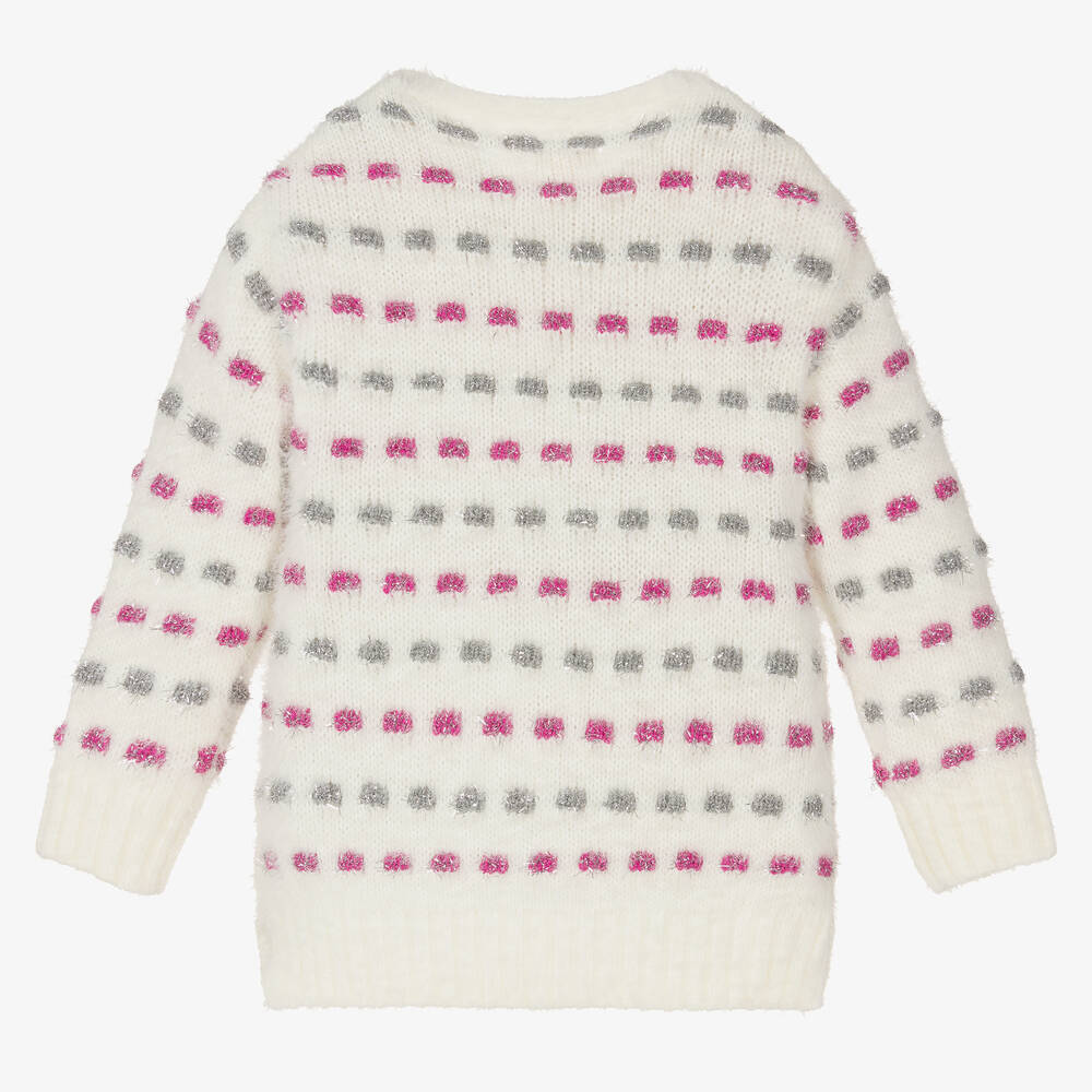 Hatley-Girls White Fluffy Jumper | Childrensalon Outlet
