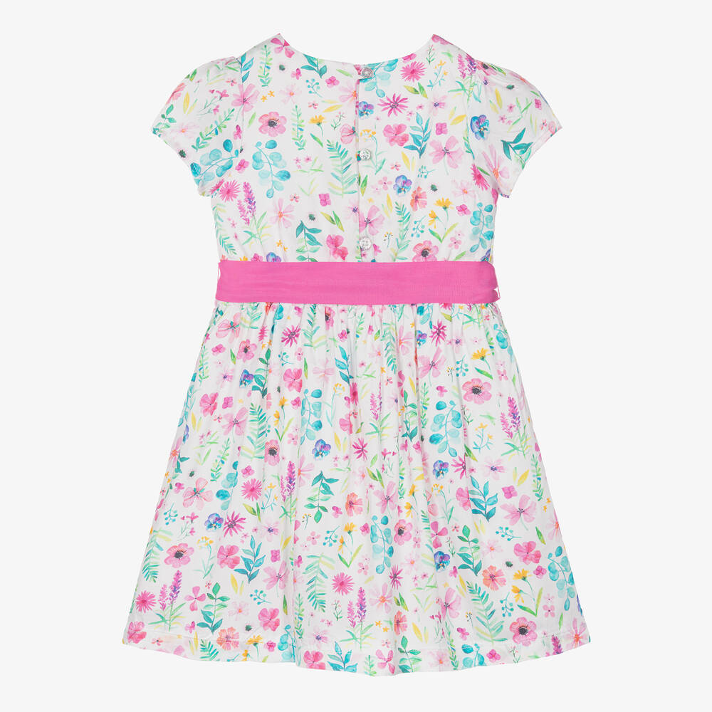 Hatley-Girls White Modal Floral Print Dress | Childrensalon Outlet