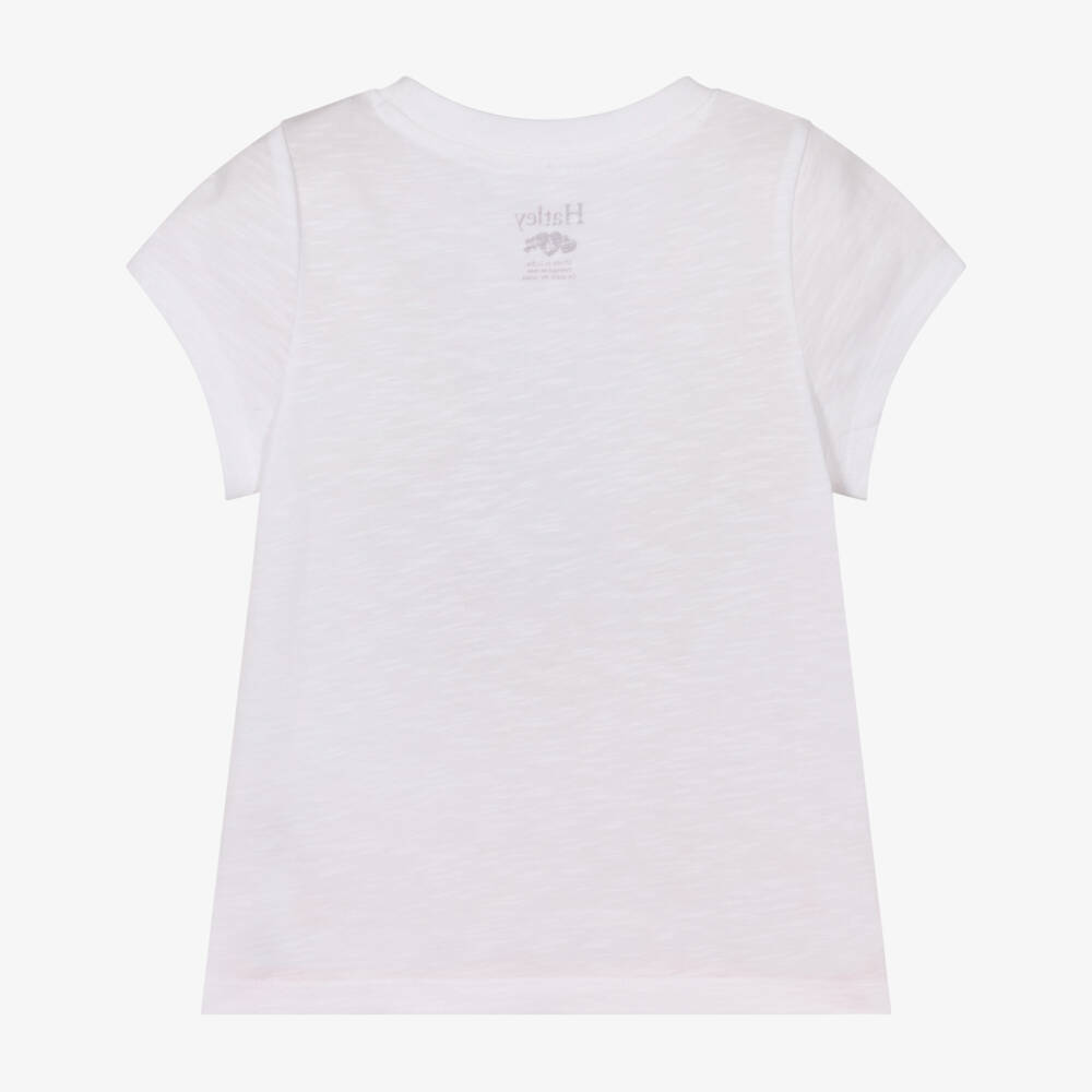 Hatley-Girls White & Pink Flamingo Cotton T-Shirt | Childrensalon Outlet