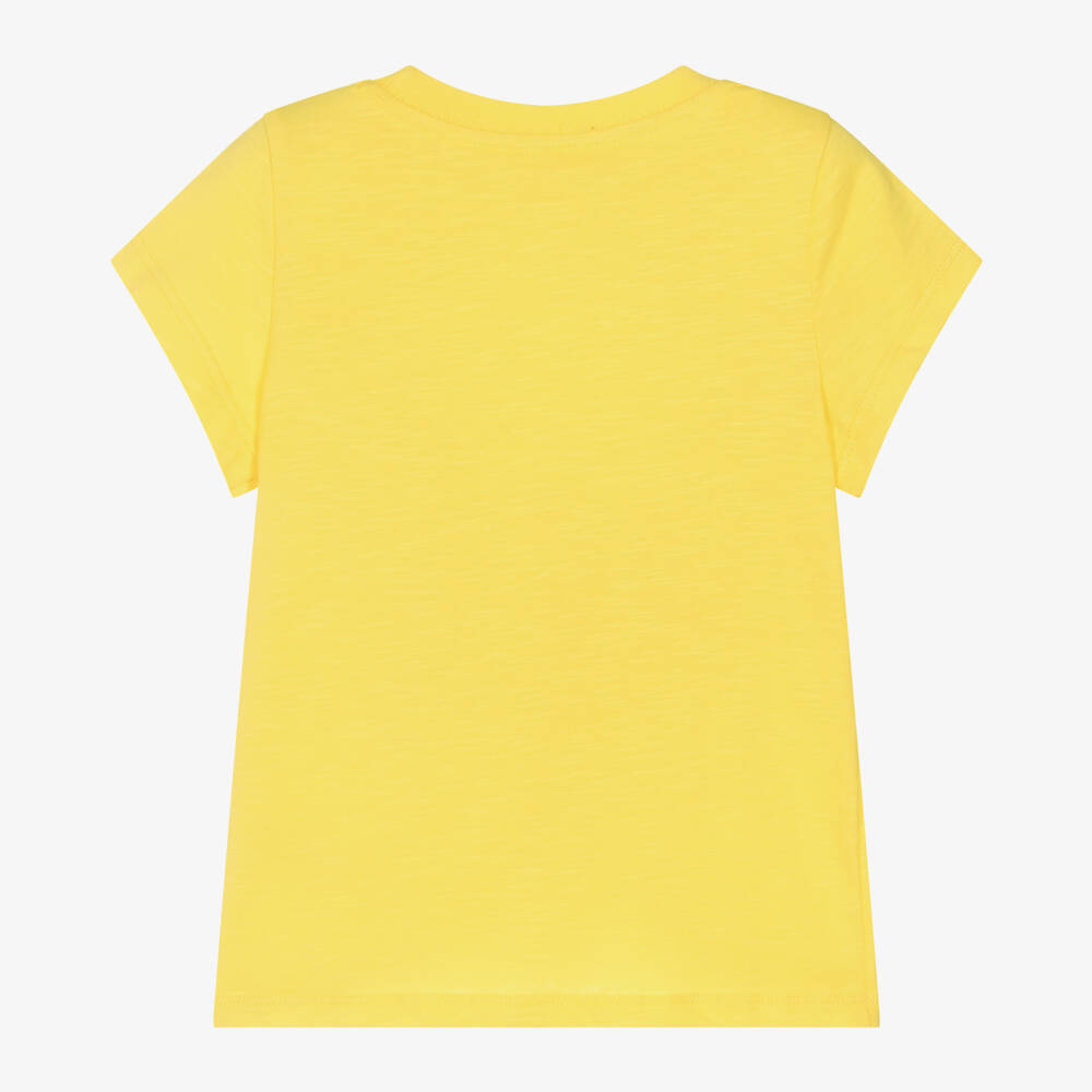 Hatley-Girls Yellow Cotton Hearts T-Shirt | Childrensalon Outlet
