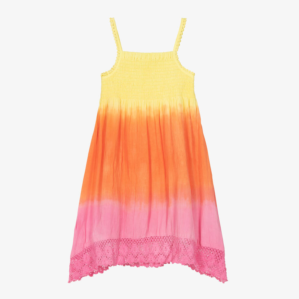 Hatley-Girls Yellow & Pink Ombré Viscose Dress | Childrensalon Outlet