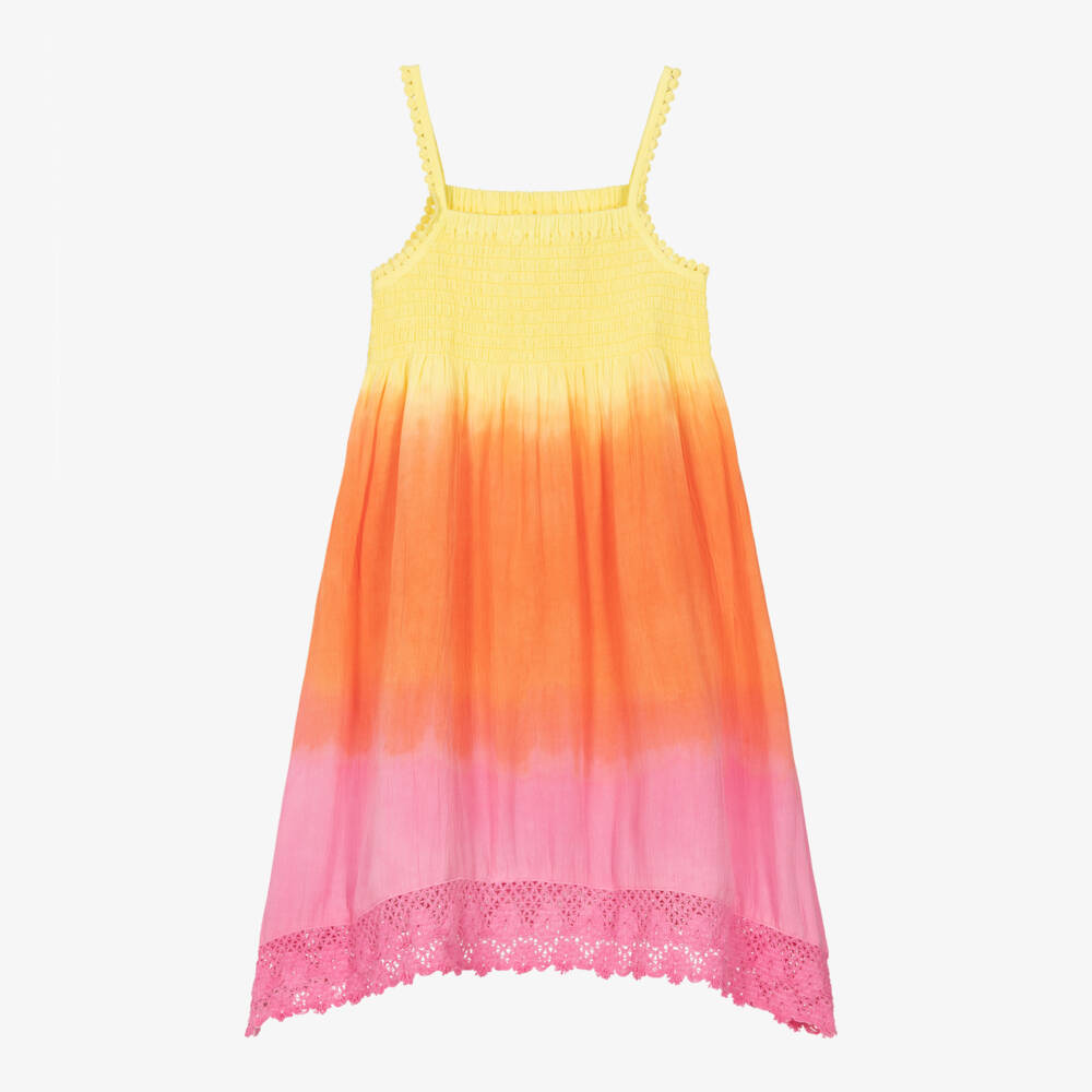 Hatley-Girls Yellow & Pink Ombré Viscose Dress | Childrensalon Outlet