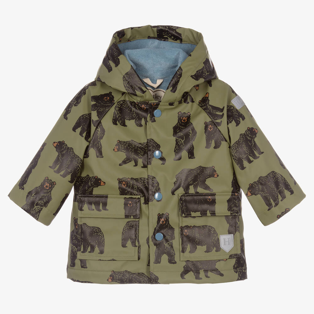 Green Bears Baby Raincoat