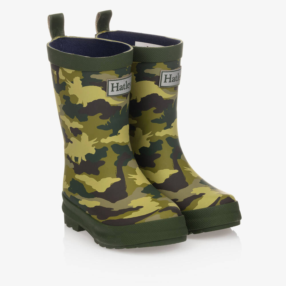 Hatley - Green Camouflage Rain Boots | Childrensalon