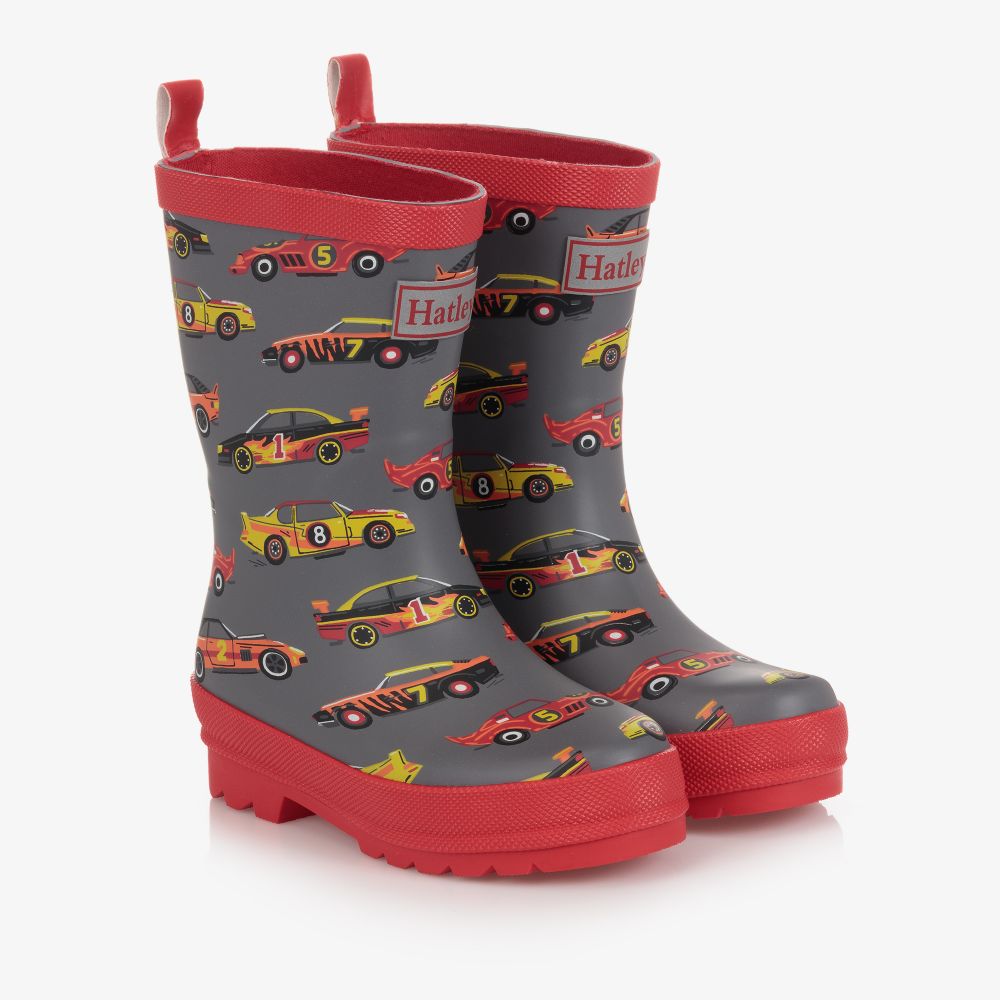 Hatley - Graue Auto-Regenstiefel | Childrensalon