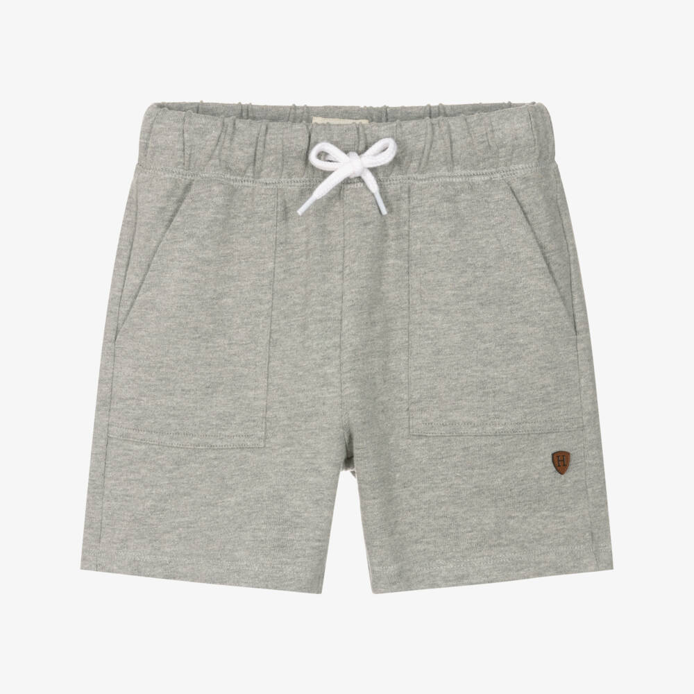Hatley-Grey Cotton Kids Pull-On Shorts | Childrensalon Outlet