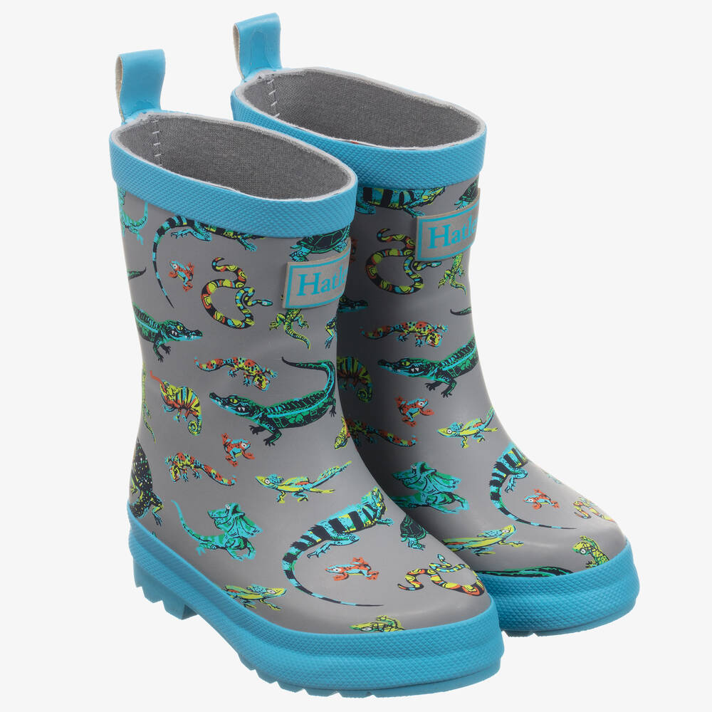 Hatley - حذاء واقي من المطر لون رمادي وأزرق | Childrensalon