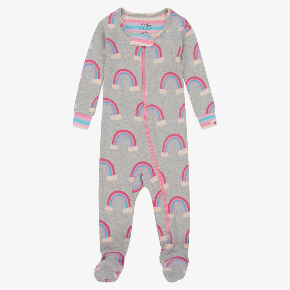 Hatley - Grey Organic Cotton Babygrow | Childrensalon