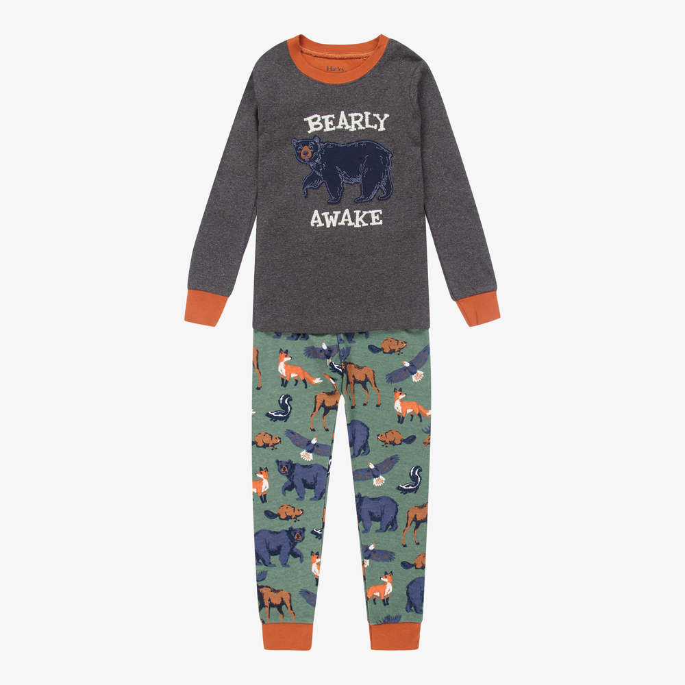 Hatley - Grauer Biobaumwoll-Schlafanzug | Childrensalon