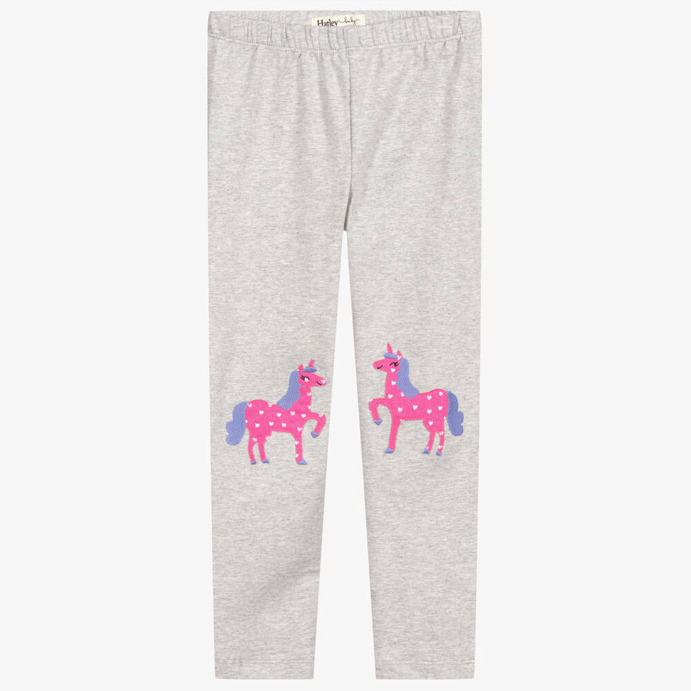 Grey Pink Unicorn Leggings