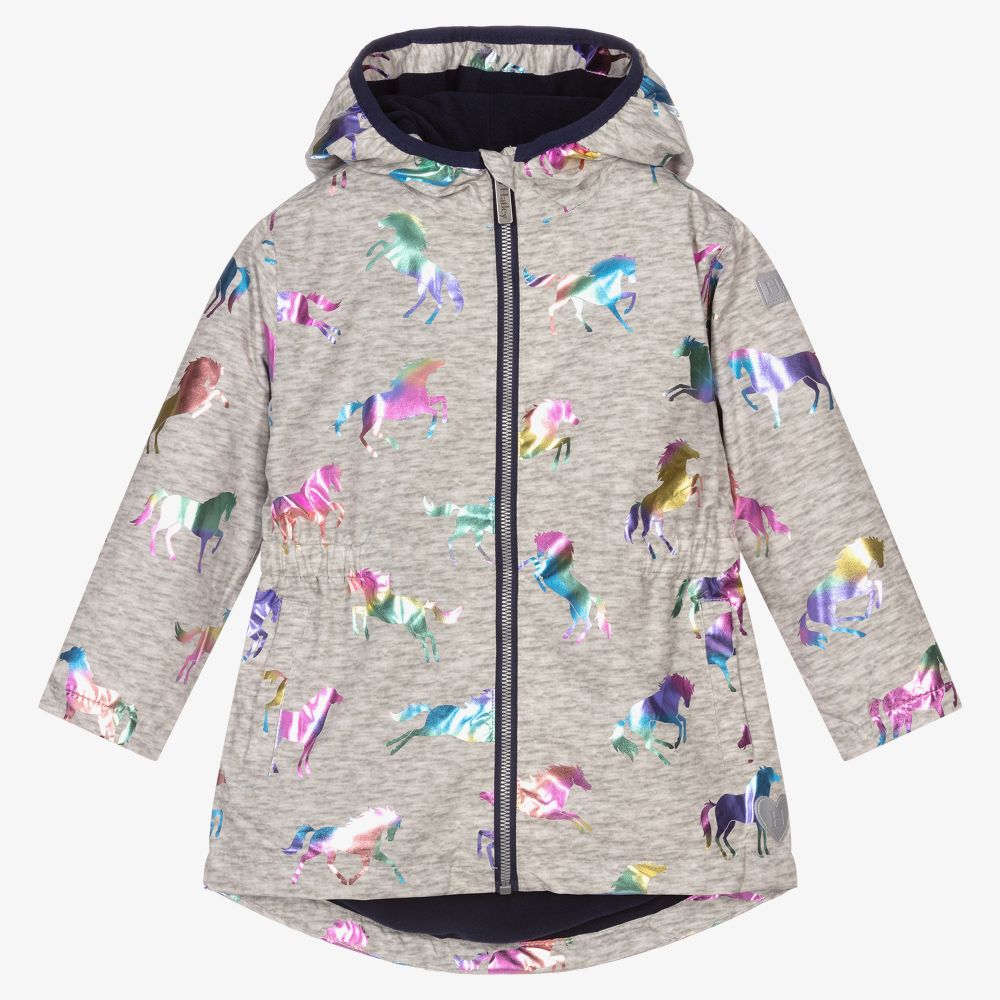 Hatley - Grey Rainbow Horse Raincoat | Childrensalon