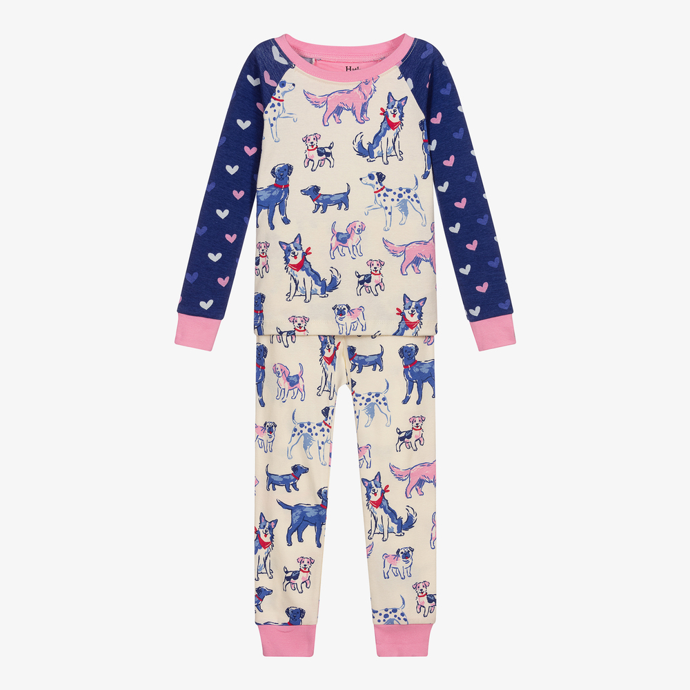 Hatley - Ivory & Blue Puppy Pyjamas | Childrensalon