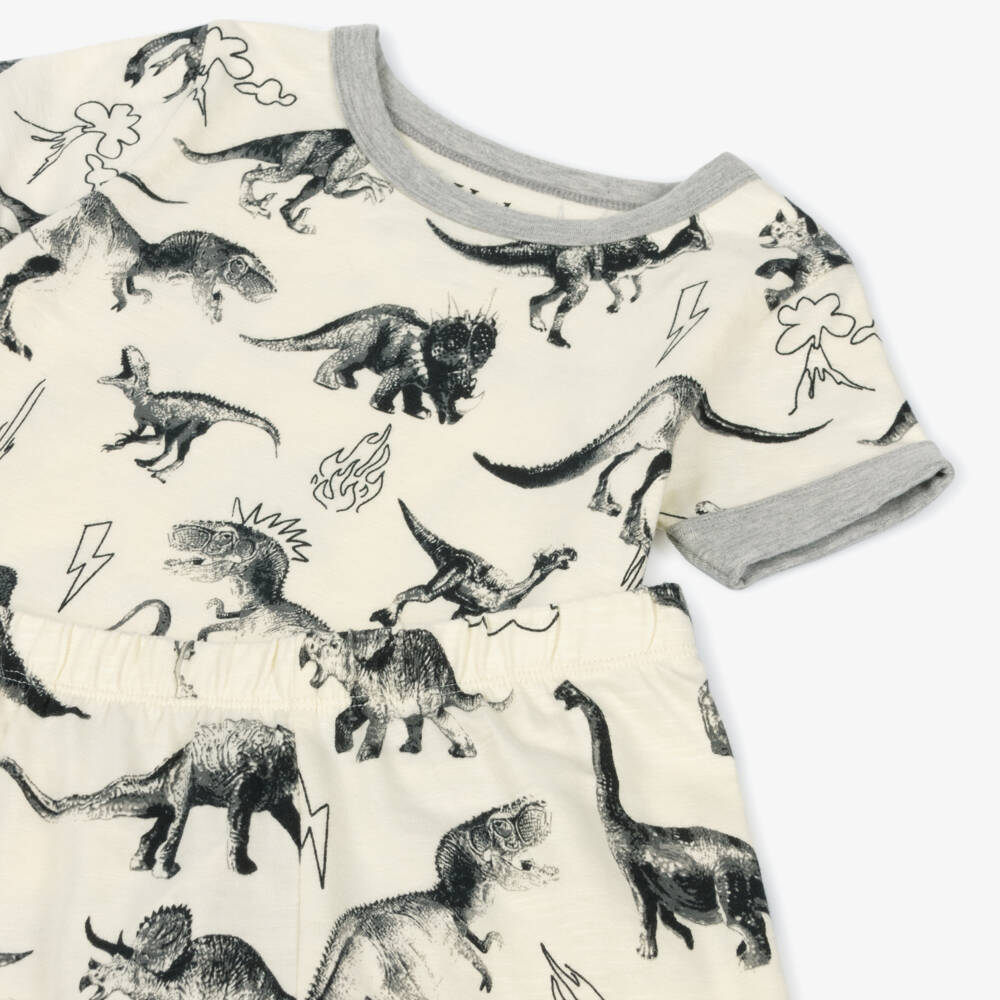 Hatley-Ivory & Charcoal Dinosaur Sleep Set | Childrensalon Outlet