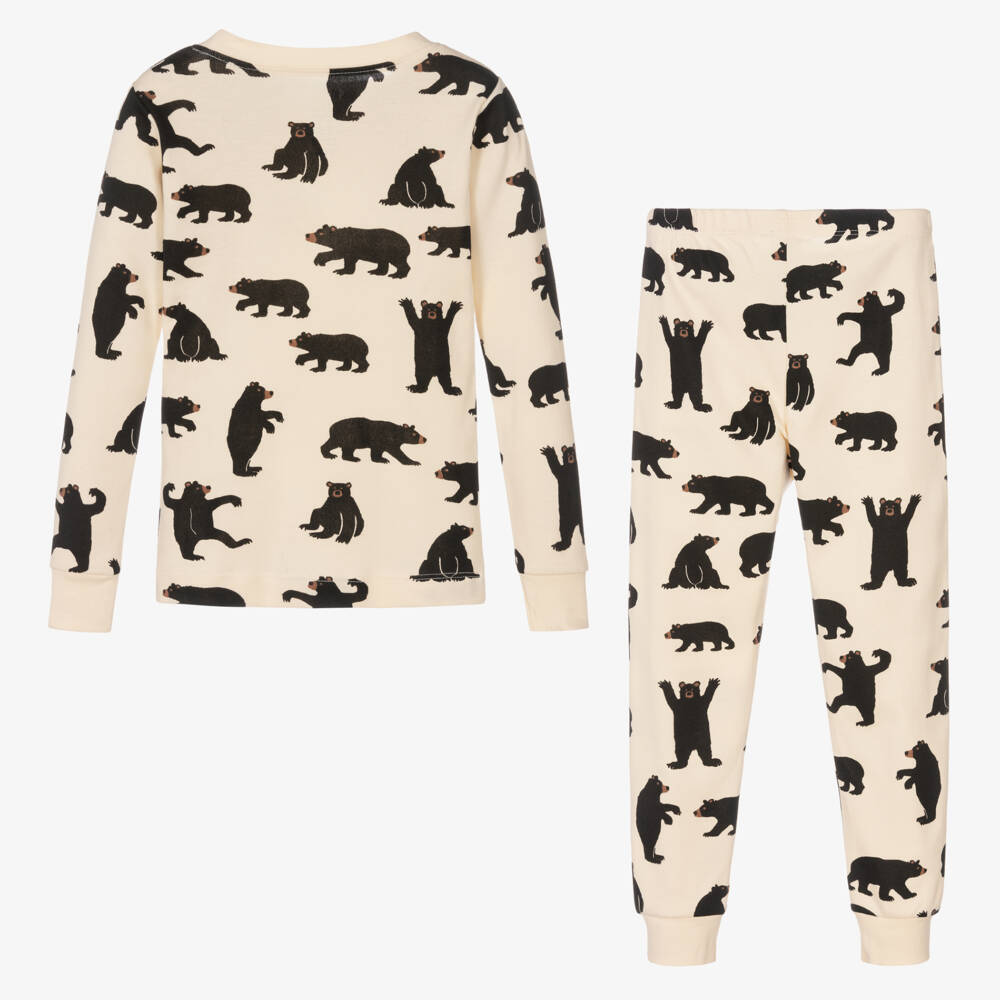 Little Blue House by Hatley-Ivory Cotton Bear Long Pyjamas | Childrensalon Outlet