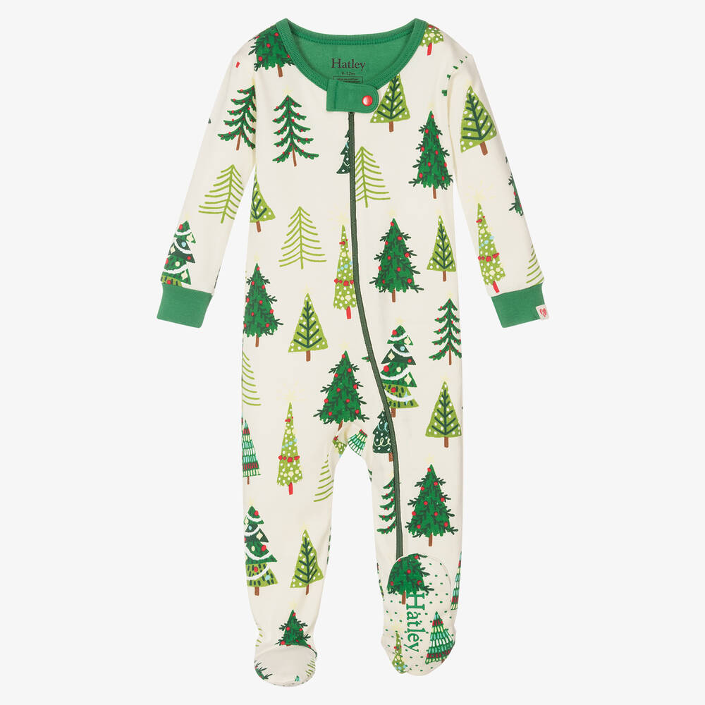 Hatley-Ivory Cotton Festive Babygrow | Childrensalon Outlet