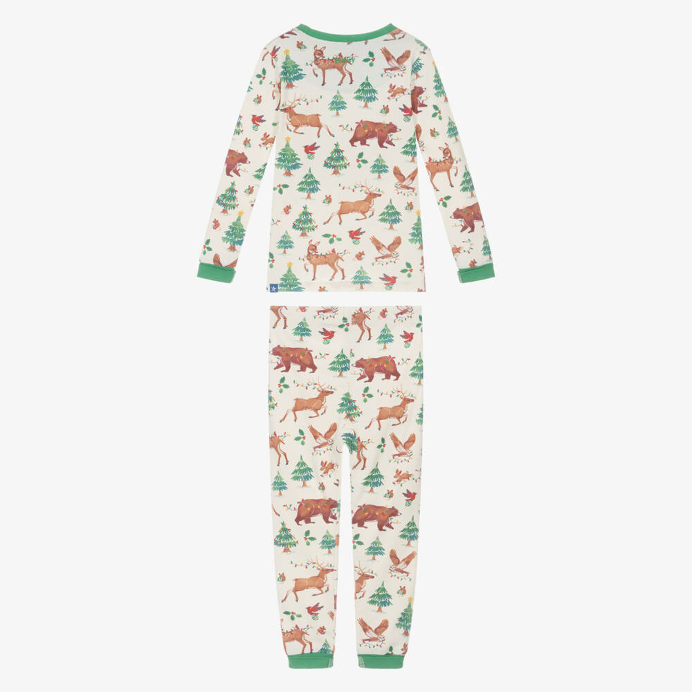 Hatley-بيجاما قطن عضوي بلون العاج للعطلات | Childrensalon Outlet