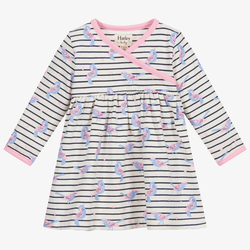 Hatley - Ivory Striped Cotton Dress | Childrensalon
