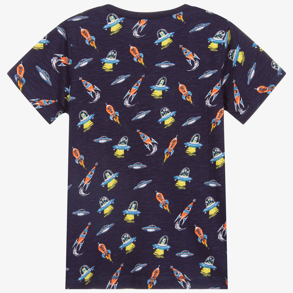 Hatley-Navy Blue Cotton T-Shirt | Childrensalon Outlet
