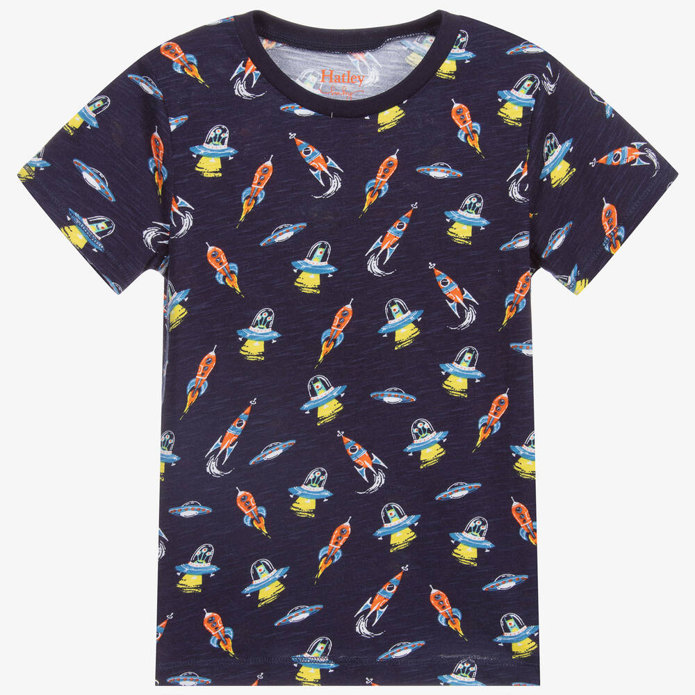 Hatley - Navy Blue Cotton T-Shirt | Childrensalon