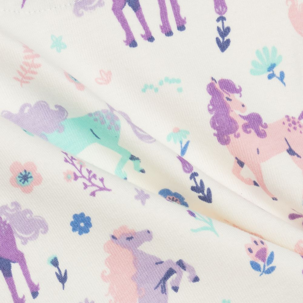 هاتلي-بيجاما قطن عضوي لون أزرق وعاجي للمولودات | Childrensalon Outlet